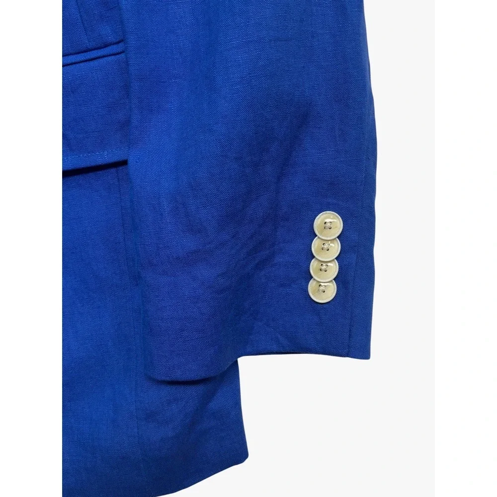 Sean John 38S Royal Blue 100% Linen Blazer Jacket Sport Suit Coat Soft Shoulder